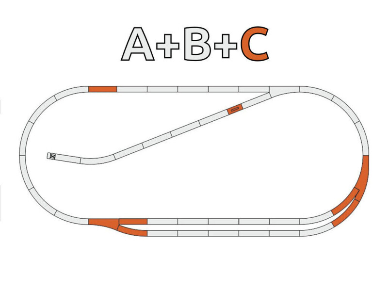 Roco Geoline Sada kolejí C (paralelní úsek) s podložím - 61102